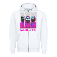 White spoky squids games Zipper Hoodie - linhVisuals