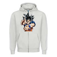 Dove Grey goku utra instinct Zipper Hoodie - linhVisuals