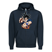 Navy goku utra instinct Zipper Hoodie - linhVisuals