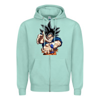 Seafoam goku utra instinct Zipper Hoodie - linhVisuals