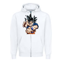 White goku utra instinct Zipper Hoodie - linhVisuals