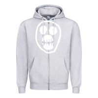 Heather Grey the mighty boosh monkey skull Zipper Hoodie - linhVisuals