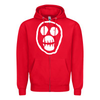 Red the mighty boosh monkey skull Zipper Hoodie - linhVisuals
