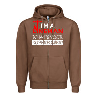 Chestnut im a lineman whats your superpower Zipper Hoodie - linhVisuals