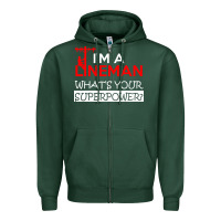 Sports Green im a lineman whats your superpower Zipper Hoodie - linhVisuals