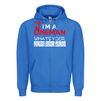 True Royal im a lineman whats your superpower Zipper Hoodie - linhVisuals