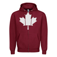 Burgundy canada maple Zipper Hoodie - linhVisuals