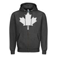 Charcoal Heather canada maple Zipper Hoodie - linhVisuals