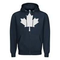 Navy canada maple Zipper Hoodie - linhVisuals