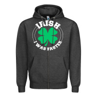 Charcoal Heather irish i was faster Zipper Hoodie - linhVisuals
