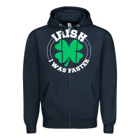 Navy irish i was faster Zipper Hoodie - linhVisuals