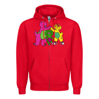 Red barney legendary Zipper Hoodie - linhVisuals