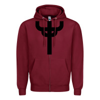 Burgundy red-judas-priest cross Zipper Hoodie - linhVisuals