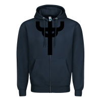 Navy red-judas-priest cross Zipper Hoodie - linhVisuals