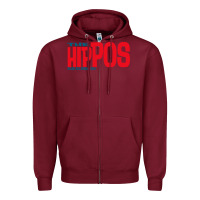 Burgundy the hippos - heads are gonna roll Zipper Hoodie - linhVisuals