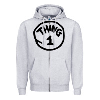 Heather Grey thing 1 thing 2 buddies lover Zipper Hoodie - linhVisuals