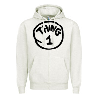 Oatmeal Heather thing 1 thing 2 buddies lover Zipper Hoodie - linhVisuals