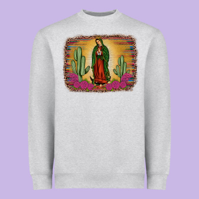 Western Our Lady Of Guadalupe Heavyweight Sweatshirt Designed By Jahusdesignshop