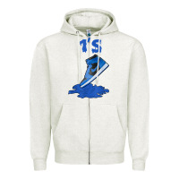 Oatmeal Heather 1 retro high og dark marina blue tee shoes dripping got em t shirt Zipper Hoodie - linhVisuals