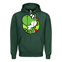 Sports Green Cartoon Yoshi Zipper Hoodie - linhVisuals