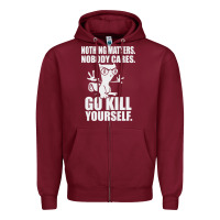 Burgundy kill yourself classic foamy the squirrel Zipper Hoodie - linhVisuals