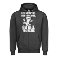 Charcoal Heather kill yourself classic foamy the squirrel Zipper Hoodie - linhVisuals
