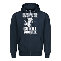 Navy kill yourself classic foamy the squirrel Zipper Hoodie - linhVisuals