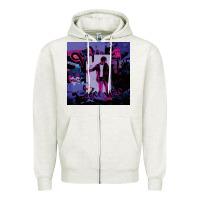 Oatmeal Heather juice album music Zipper Hoodie - linhVisuals