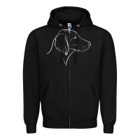 Black weimaraner t  shirt weimaraner dog line art Zipper Hoodie - linhVisuals