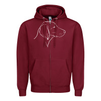 Burgundy weimaraner t  shirt weimaraner dog line art Zipper Hoodie - linhVisuals