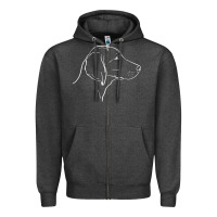 Charcoal Heather weimaraner t  shirt weimaraner dog line art Zipper Hoodie - linhVisuals