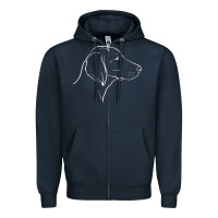 Navy weimaraner t  shirt weimaraner dog line art Zipper Hoodie - linhVisuals