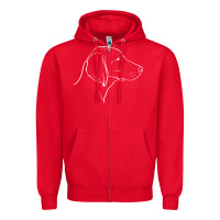Red weimaraner t  shirt weimaraner dog line art Zipper Hoodie - linhVisuals