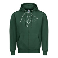 Sports Green weimaraner t  shirt weimaraner dog line art Zipper Hoodie - linhVisuals
