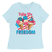 Baby Blue Tastes like freedom 4th of July Ladies Tee - FaDigitalArtStudio