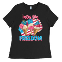 Black Tastes like freedom 4th of July Ladies Tee - FaDigitalArtStudio
