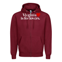 Burgundy VIRGINIA IS FOR LOVERS Zipper Hoodie - linhVisuals