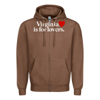 Chestnut VIRGINIA IS FOR LOVERS Zipper Hoodie - linhVisuals