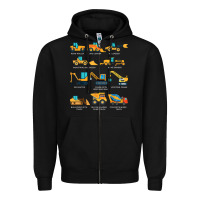 Black construction excavator vehicle boys builder heavy equipment t shirt Zipper Hoodie - linhVisuals