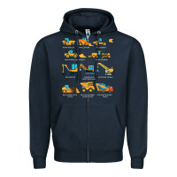 Navy construction excavator vehicle boys builder heavy equipment t shirt Zipper Hoodie - linhVisuals