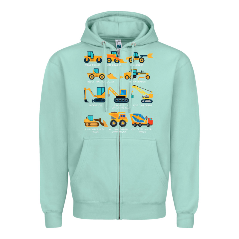 Construction Excavator Vehicle Boys Builder Heavy Equipment T Shirt Zipper Hoodie by linhVisuals | Teevron