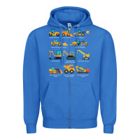 True Royal construction excavator vehicle boys builder heavy equipment t shirt Zipper Hoodie - linhVisuals