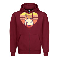 Burgundy cute hamster design retro heart shape vintage t shirt Zipper Hoodie - linhVisuals