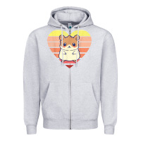 Heather Grey cute hamster design retro heart shape vintage t shirt Zipper Hoodie - linhVisuals
