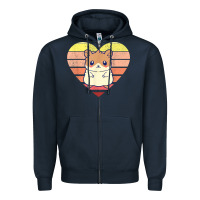 Navy cute hamster design retro heart shape vintage t shirt Zipper Hoodie - linhVisuals