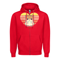 Red cute hamster design retro heart shape vintage t shirt Zipper Hoodie - linhVisuals