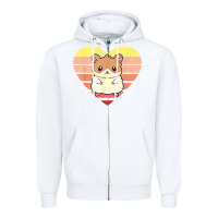 White cute hamster design retro heart shape vintage t shirt Zipper Hoodie - linhVisuals