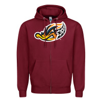 Burgundy akron-rubber-ducks Zipper Hoodie - linhVisuals