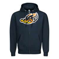 Navy akron-rubber-ducks Zipper Hoodie - linhVisuals