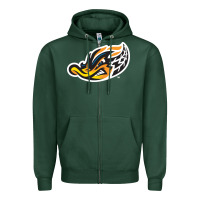 Sports Green akron-rubber-ducks Zipper Hoodie - linhVisuals